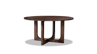 Pino 60" Round Reclaimed Pine 6-8 Seat Dining Table with Sculptural Cross Base, Java Brown