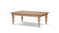 Rosalie 50" Reclaimed Pine Turned-Leg Coffee Table, Medium Brown