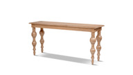Rosalie 65" Reclaimed Pine Turned-Leg Console Table, Medium Brown