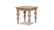 Rosalie 24" Reclaimed Pine Turned-Leg End Table, Medium Brown