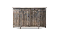 Camille 72" Reclaimed Pine Fluted 4-Door Sideboard, Vintage Blue