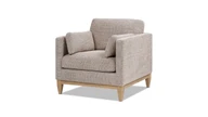 Knox 36" Modern Farmhouse Arm Chair, Stone Taupe Chenille