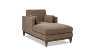 Knox 65" Modern Farmhouse Chaise Lounge Chair, Taupe Brown Chenille