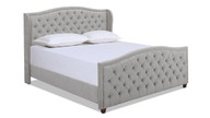 Marcella Upholstered Shelter Headboard Bed Set, King, Silver Grey 1
