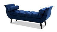 Alma Tufted Entryway Bench, Navy Blue 1