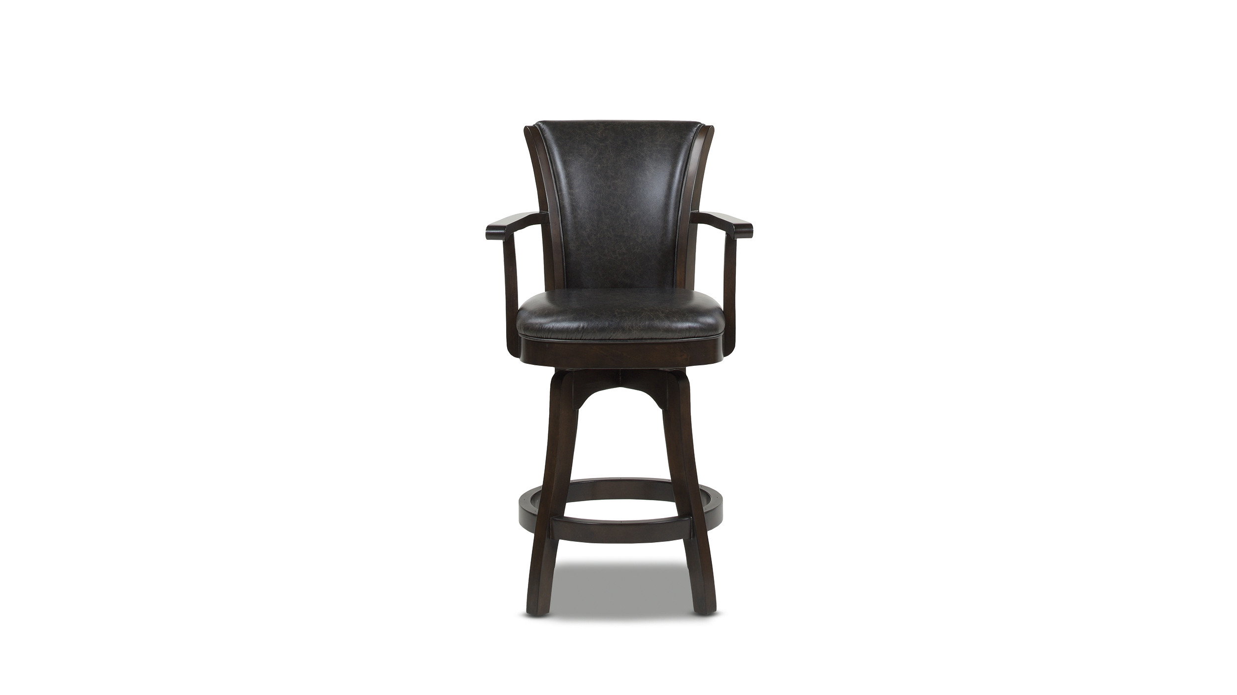 Williams 27” Swivel Counter Height Bar Stool, Vintage Black Brown