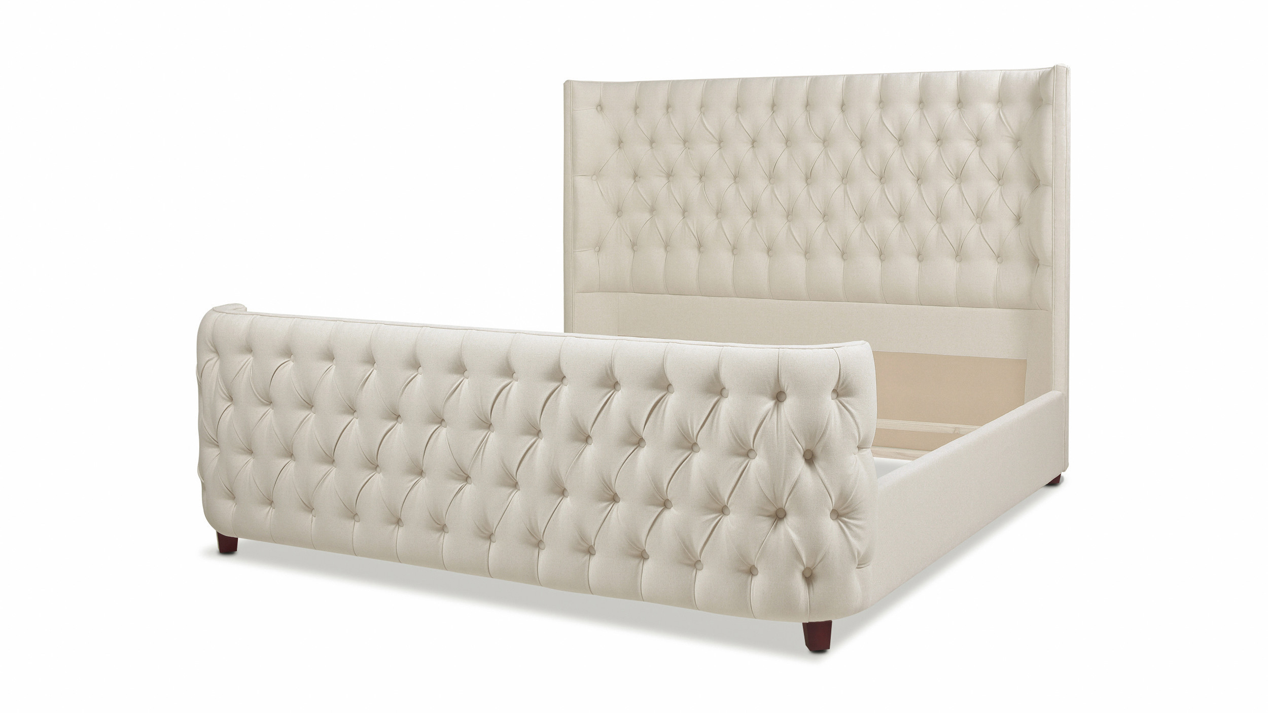 Brooklyn King Tufted Panel Bed Headboard and Footboard Set, Light Beige Jennifer Taylor Home