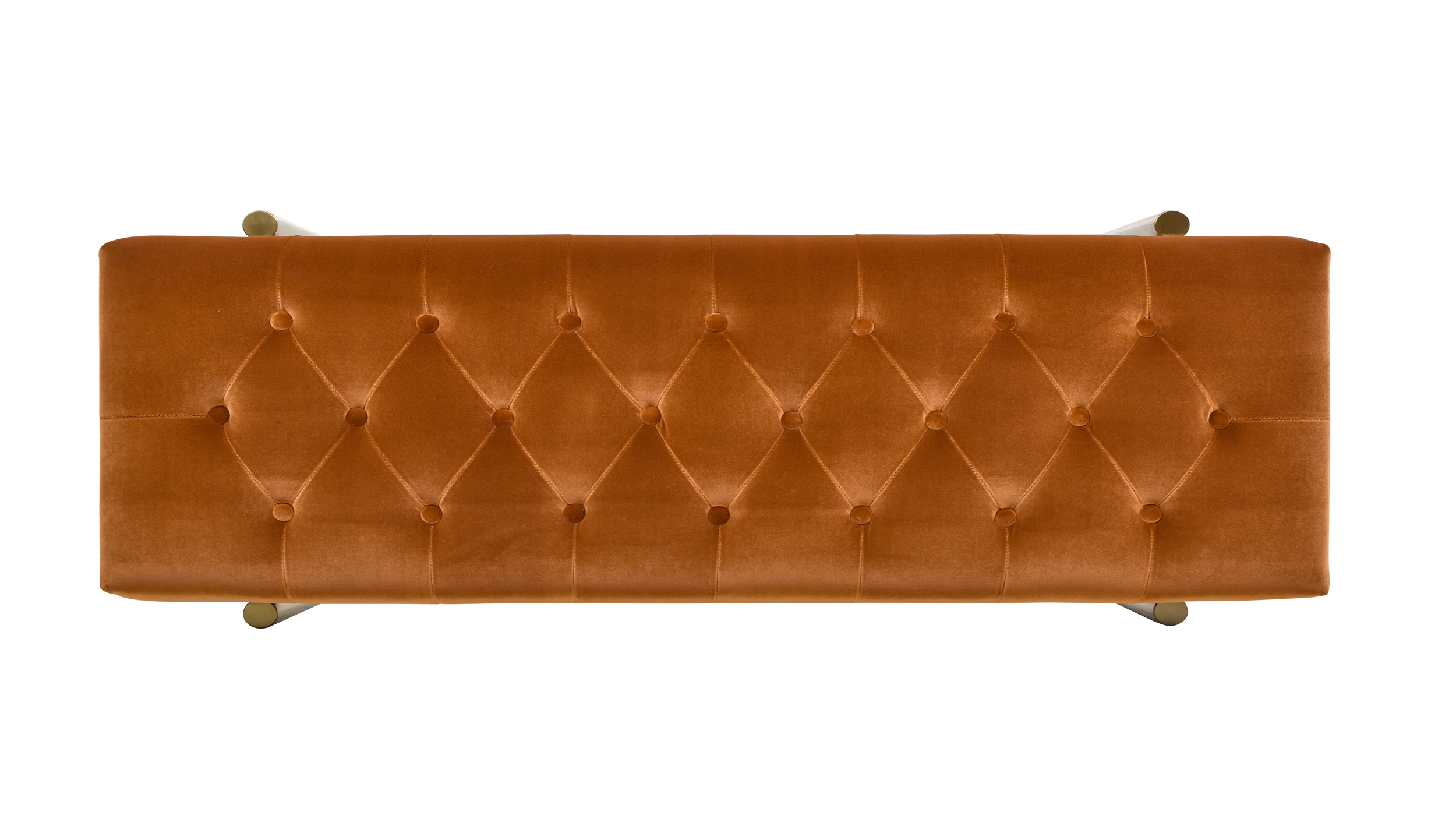 Aria Upholstered Gold Accent Bench, Burnt Orange Jennifer Taylor Home