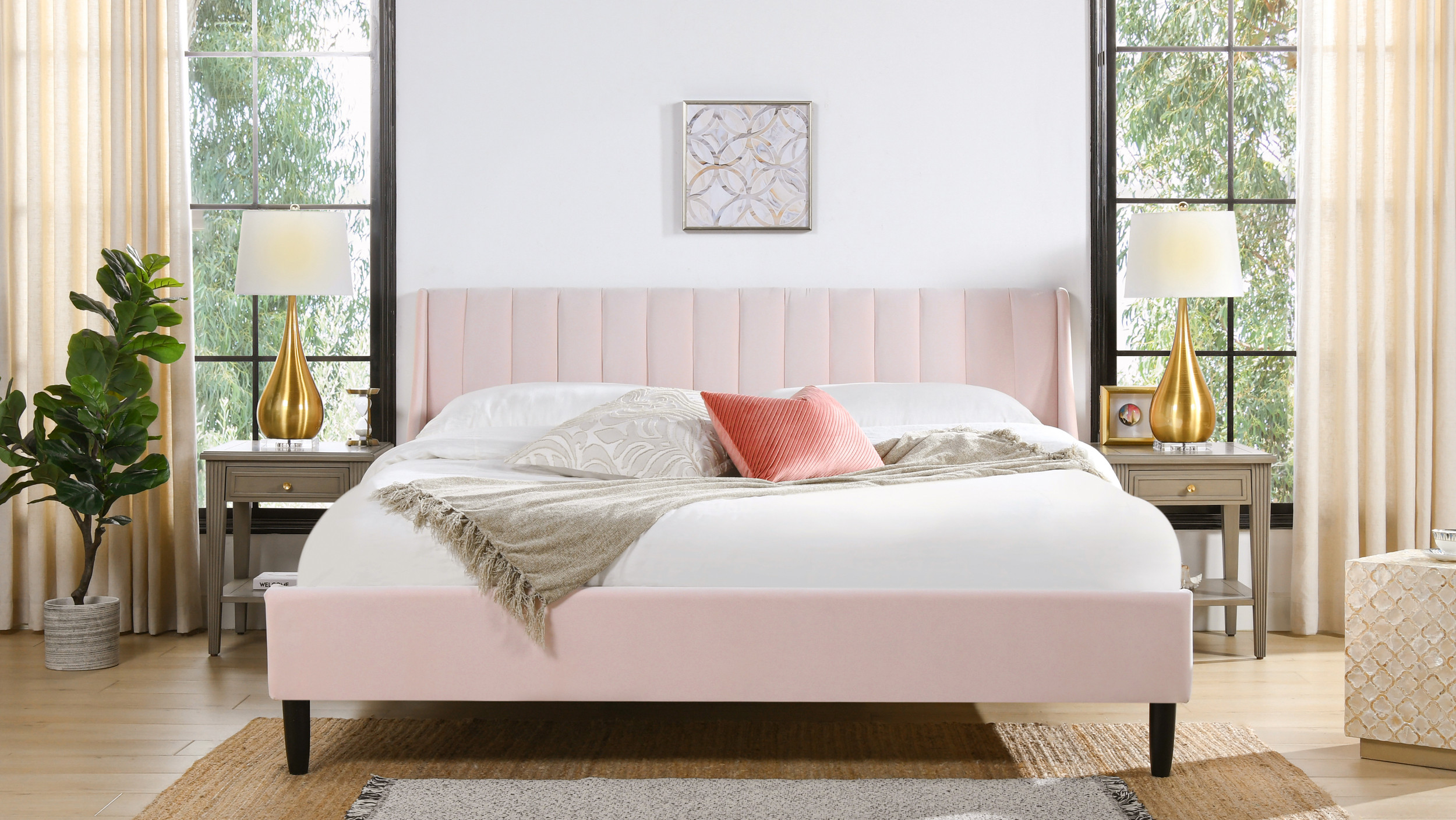 Light pink clearance upholstered headboard