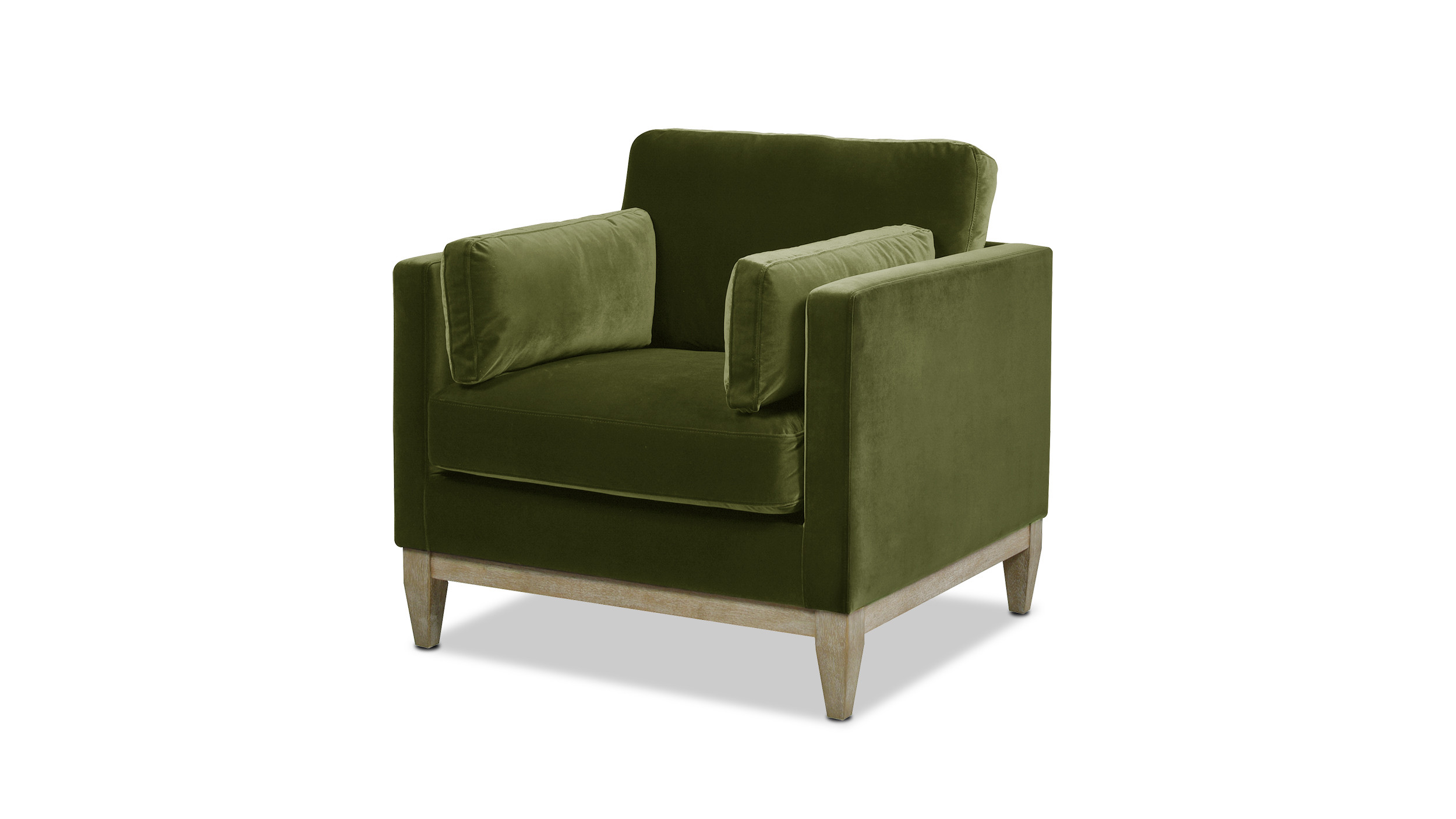 olive green armchair