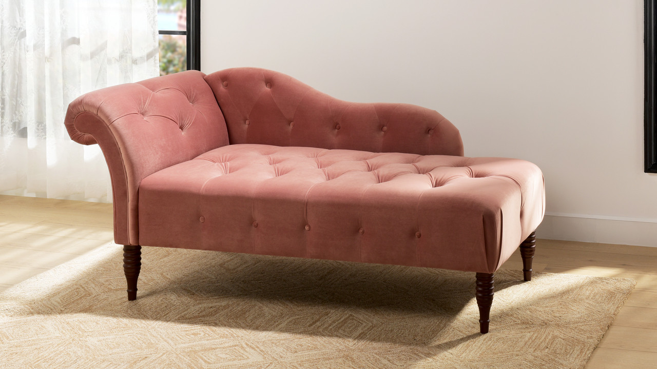 Samuel Tufted Chaise Lounge, Right Arm Facing, Ash Rose - Jennifer