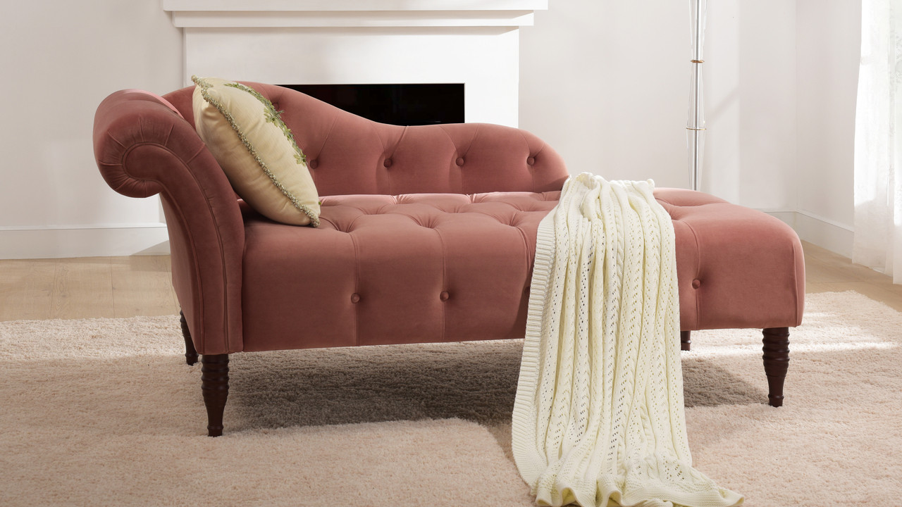 Samuel Tufted Chaise Lounge, Right Arm Facing, Ash Rose - Jennifer
