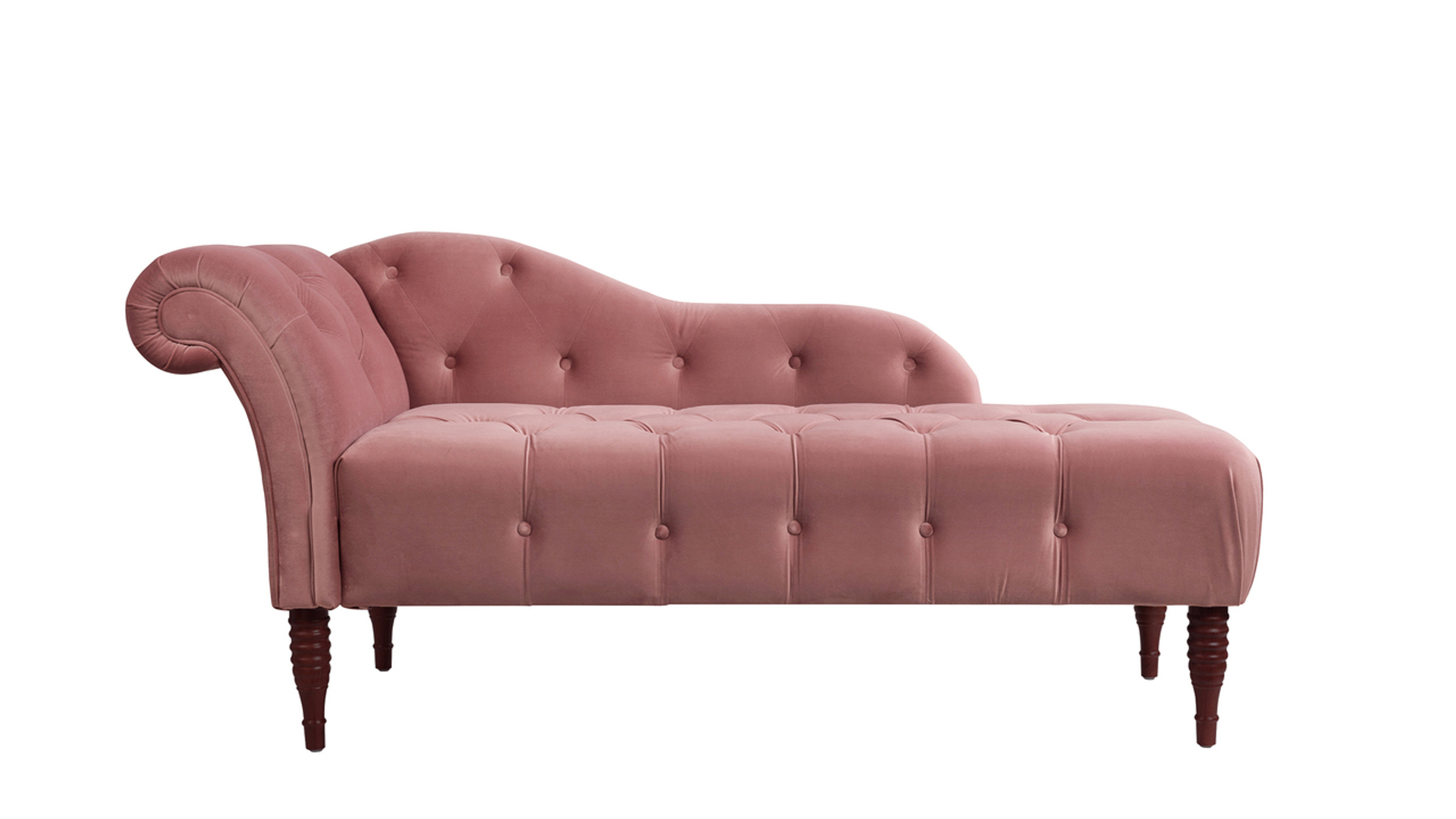 Samuel Tufted Chaise Lounge Right Arm Facing Ash Rose Jennifer