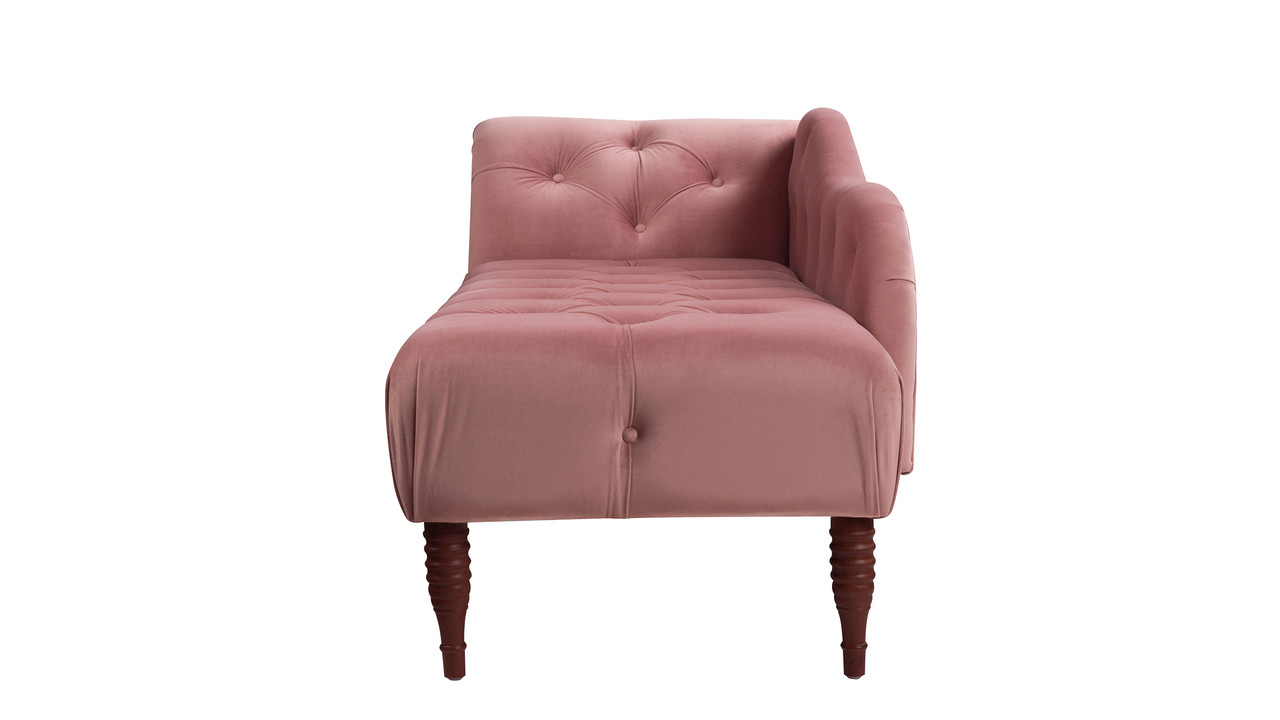 Samuel Tufted Chaise Lounge, Right Arm Facing, Ash Rose - Jennifer
