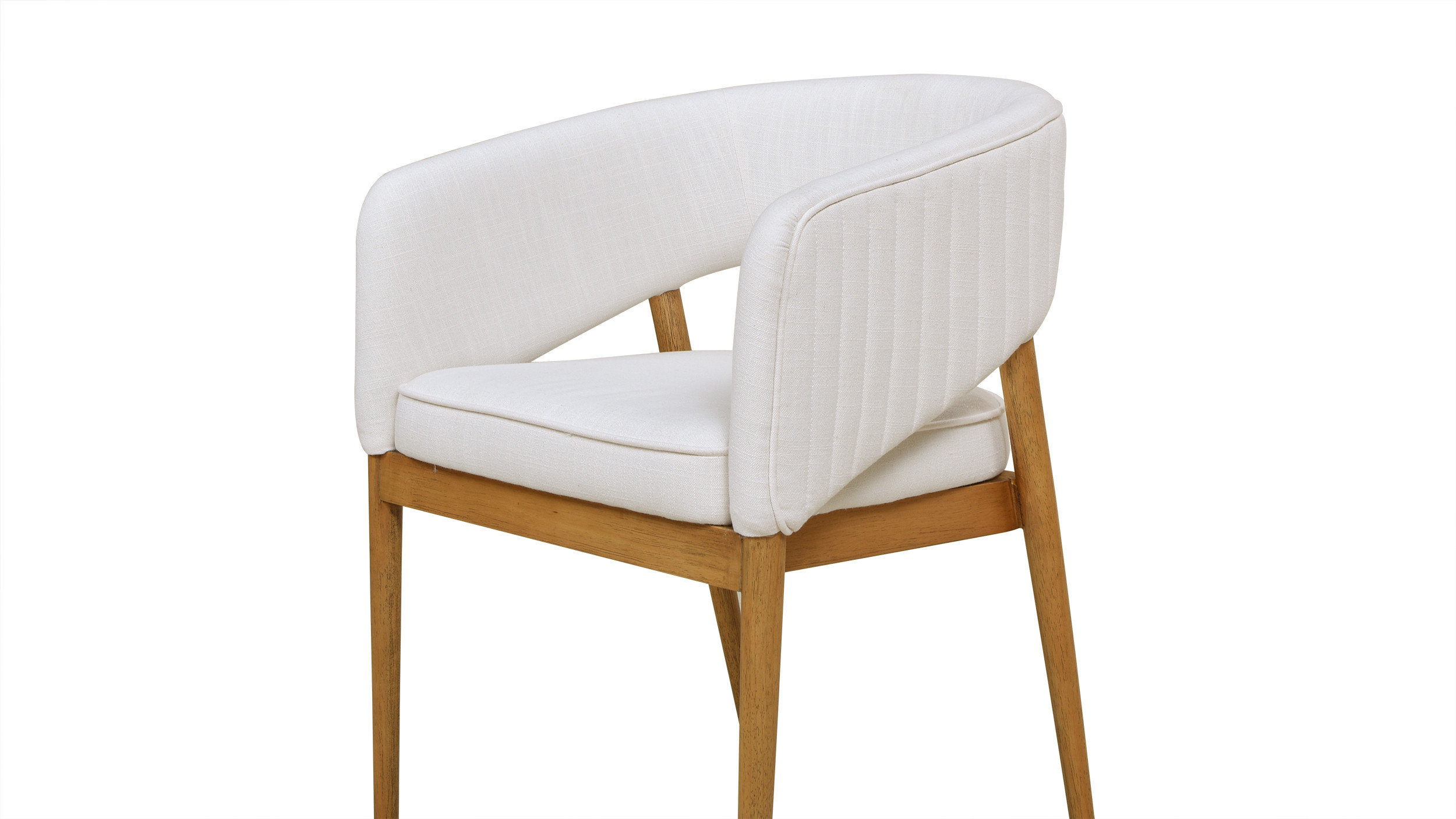 Mirah Modern Open Barrel Dining Chair, Eggshell White - Jennifer Taylor