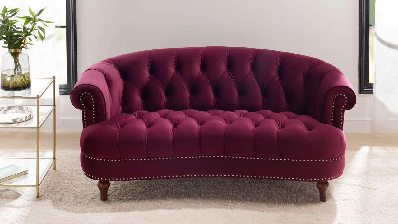 Jennifer Taylor Home La Rosa Victorian Chesterfield Loveseat - Thumbnail 5