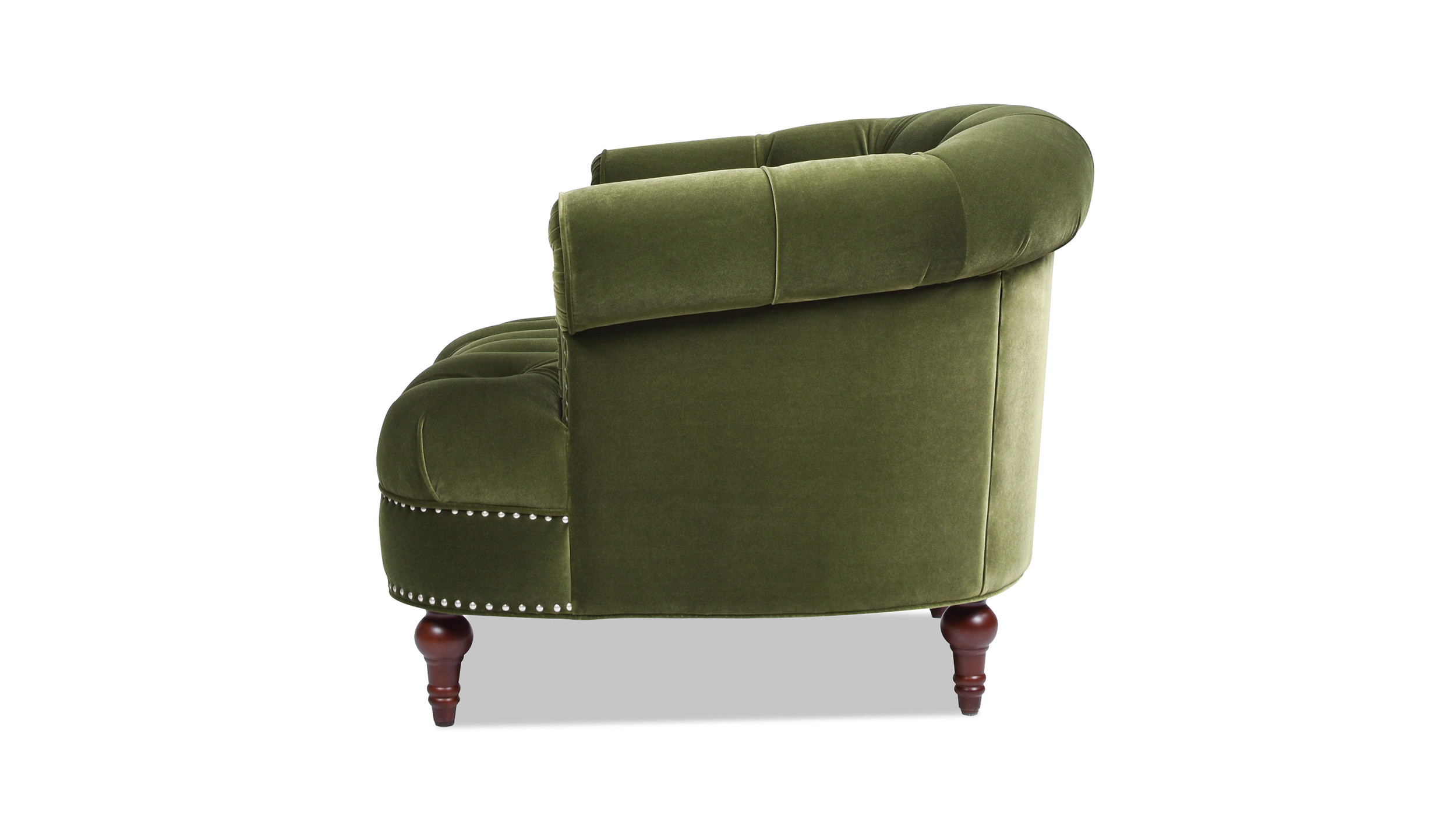 La Rosa Victorian Tufted Upholstered Accent Chair, Olive Green