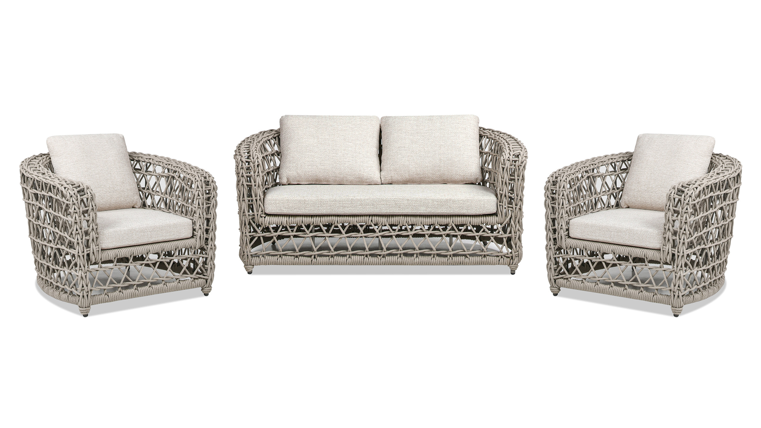 Everly 3pc Woven Frame Barrel Deep Seating Patio