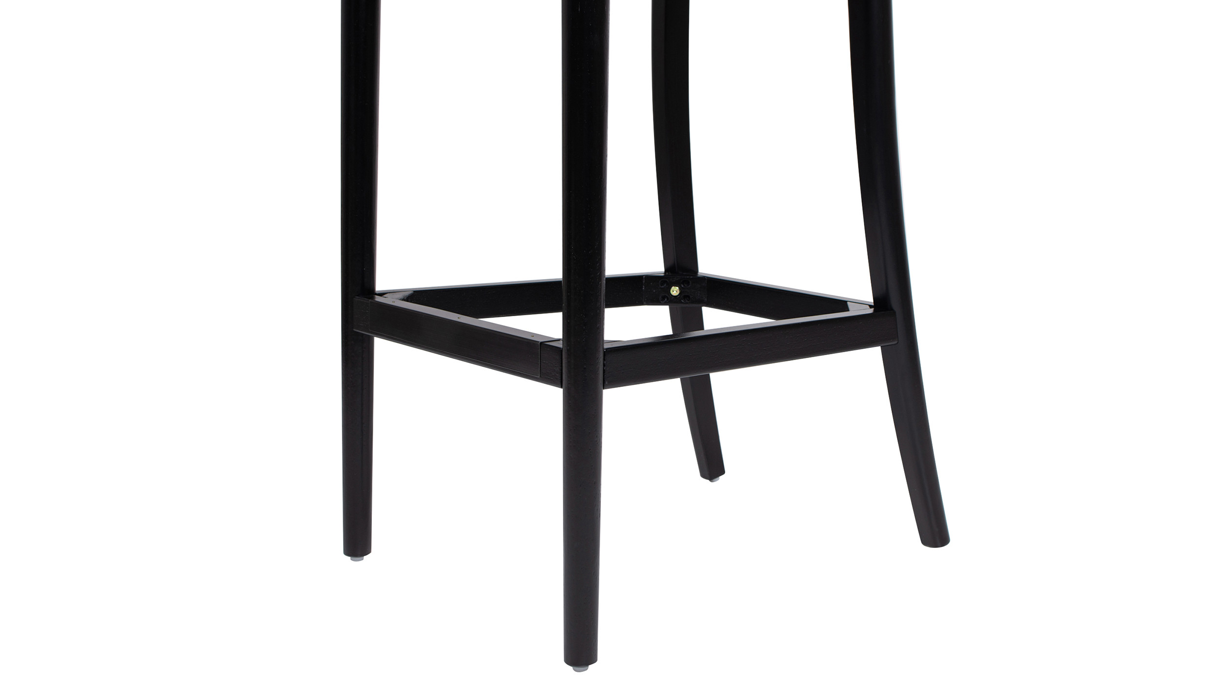 Panama 30.5" Curved Back Cane Rattan Bar Stool, Set of 2, Ebony Black Bouclé