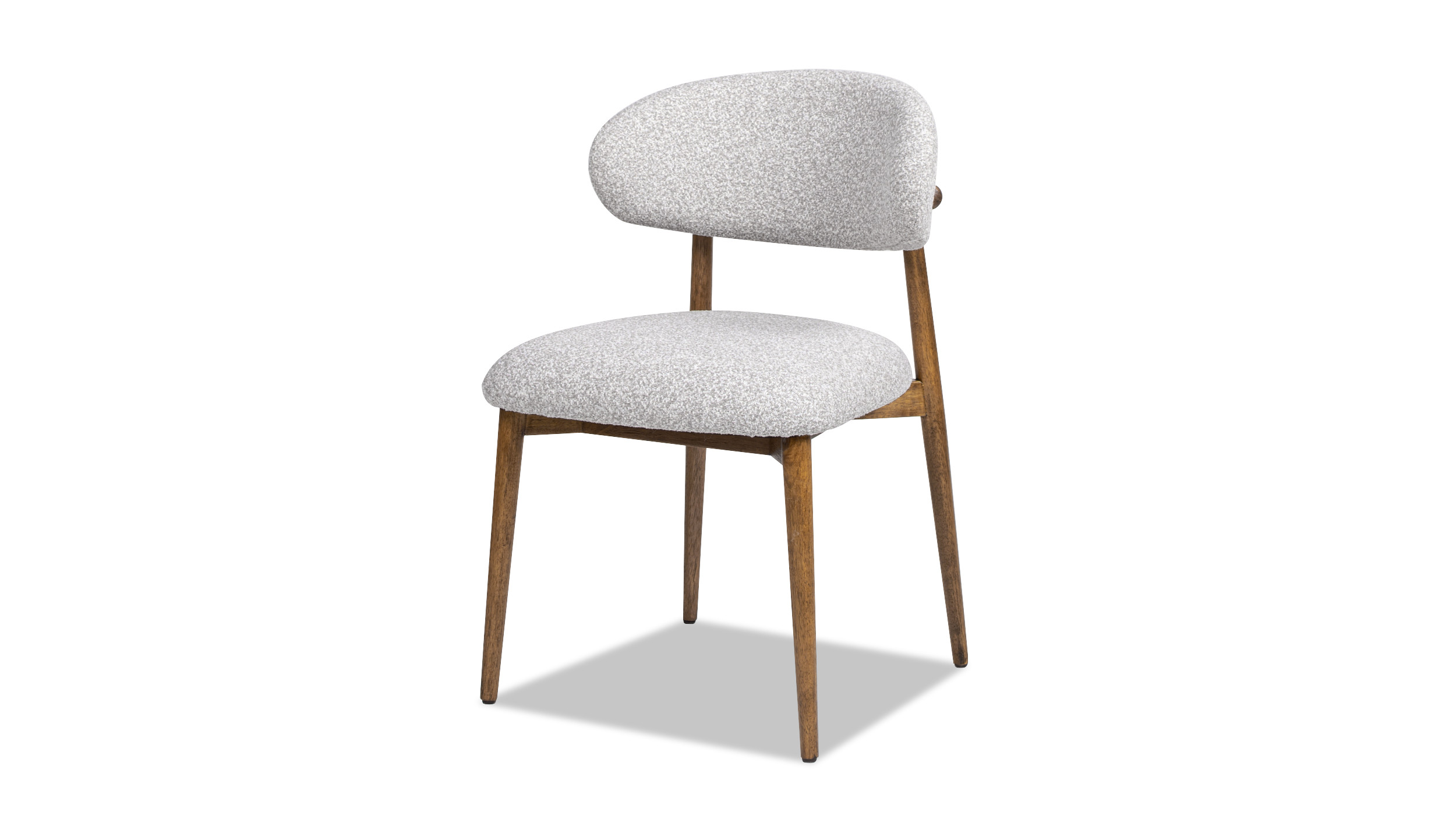 Locke 20.5" Modern Upholstered Dining Chair with Wood Frame, Salt & Pepper Bouclé