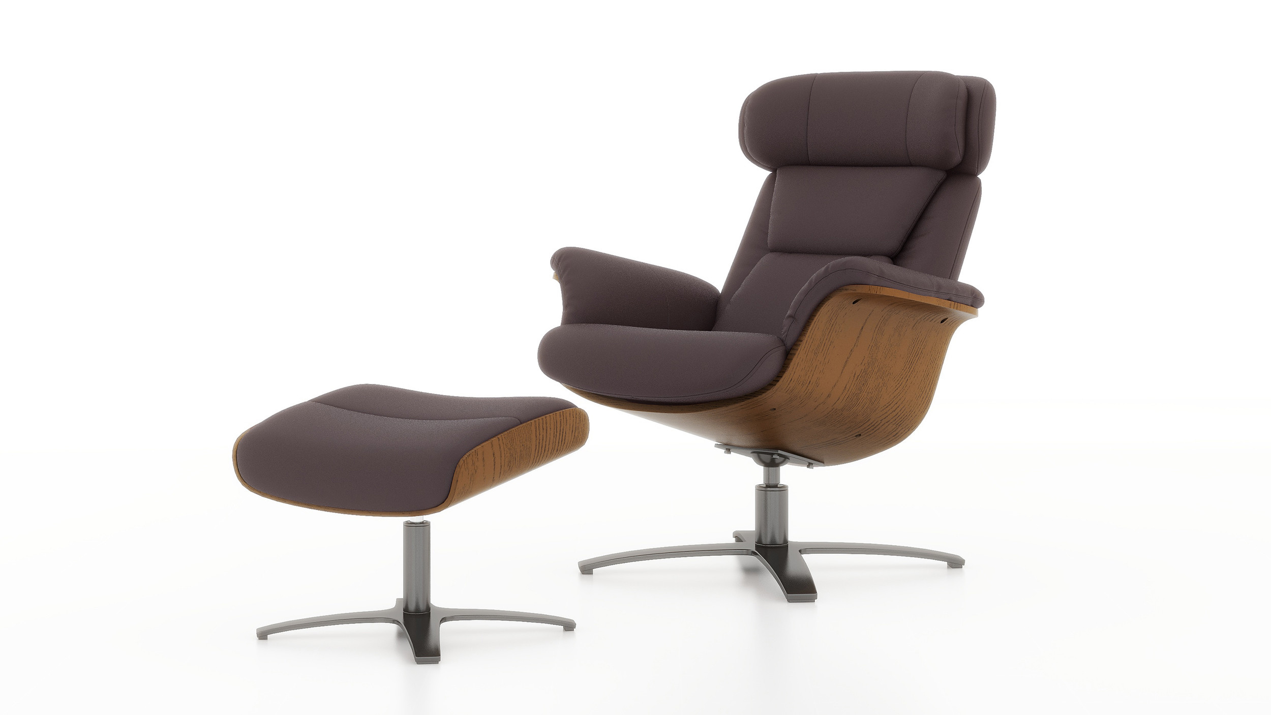Jovan Mid-Century Modern Genuine Leather Recliner Lounge