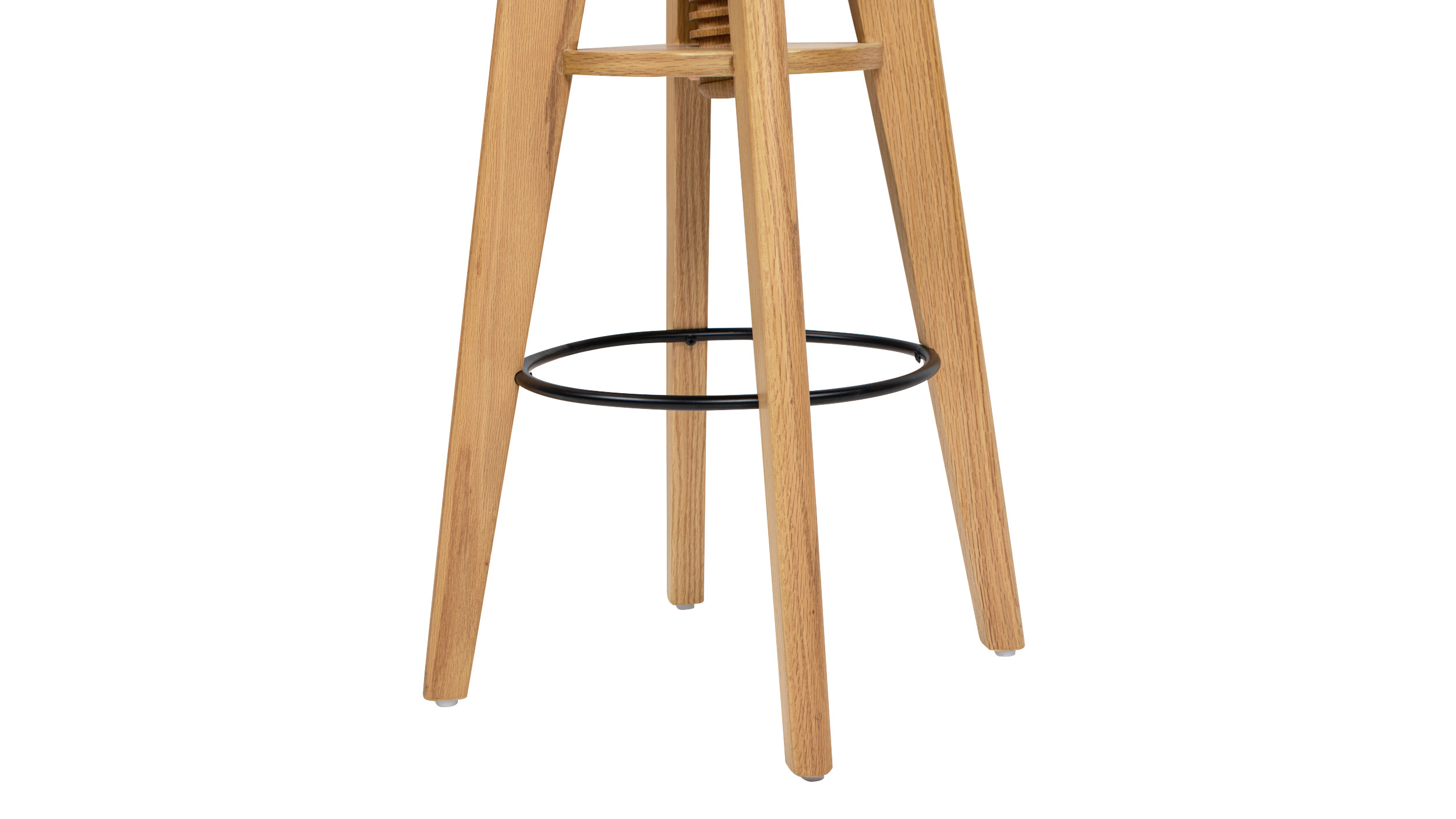 Spencer Minimalist Oak Wood Adjustable Bar Counter Stool, Natural