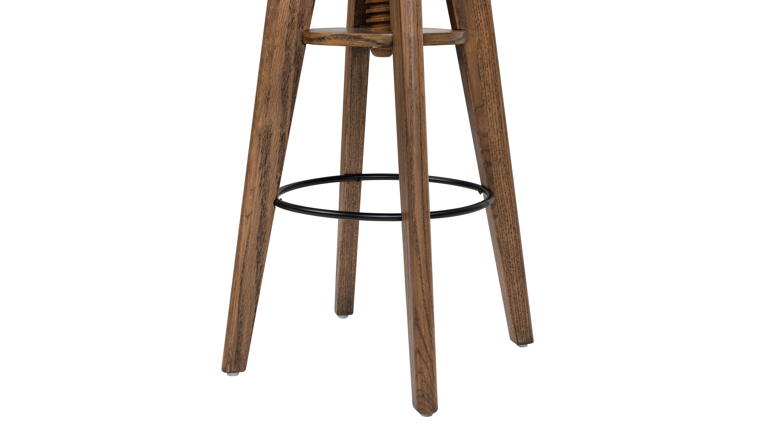 Spencer Minimalist Oak Wood Adjustable Bar Counter Stool, Walnut