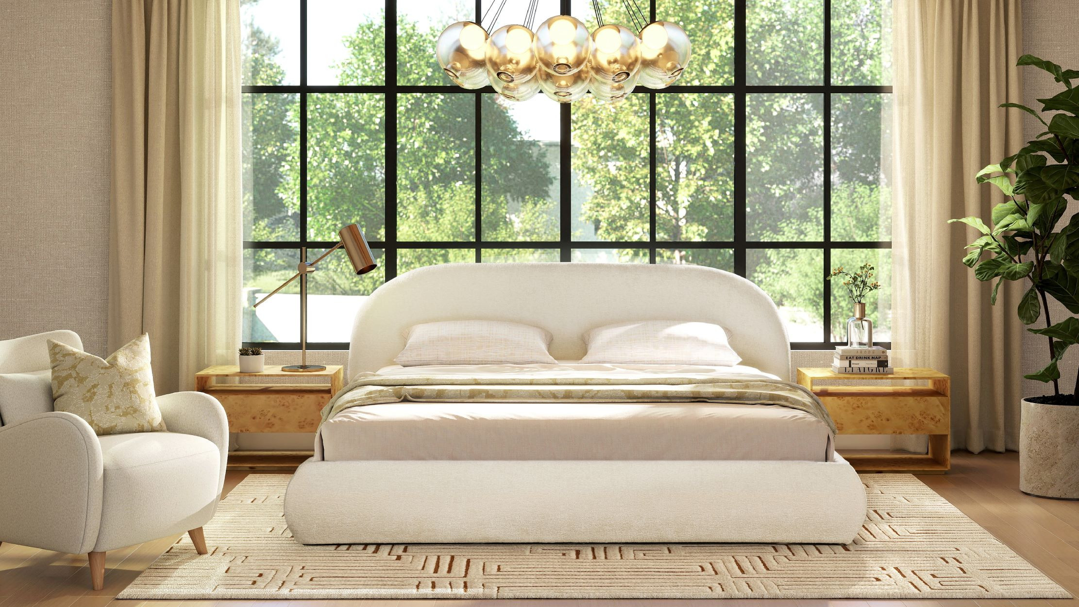 Jennifer Taylor Home Archie Upholstered Platform Bed - Thumbnail 5