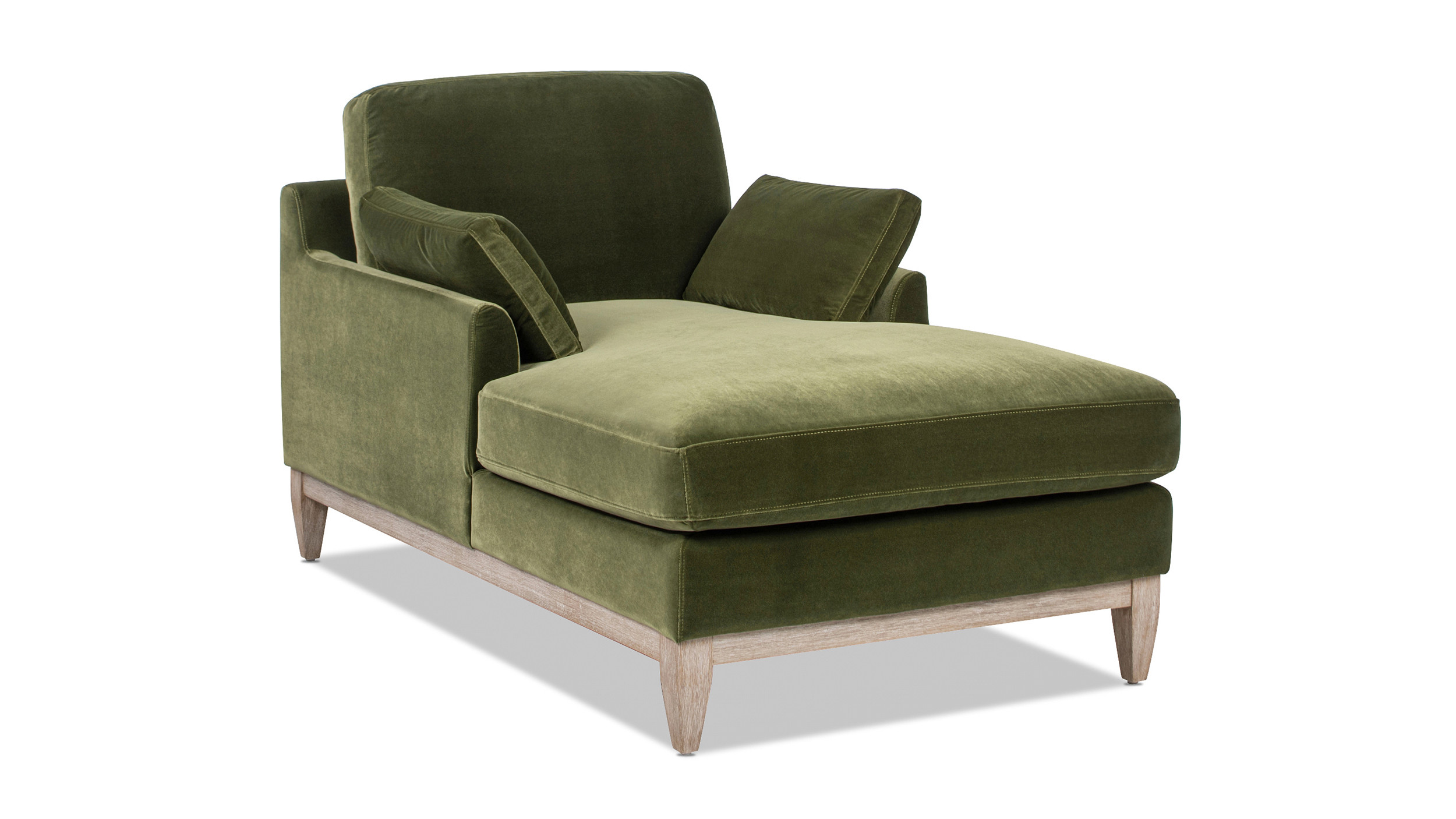 Pasadena Modern Farmhouse Chaise Lounge Chair, Olive Green