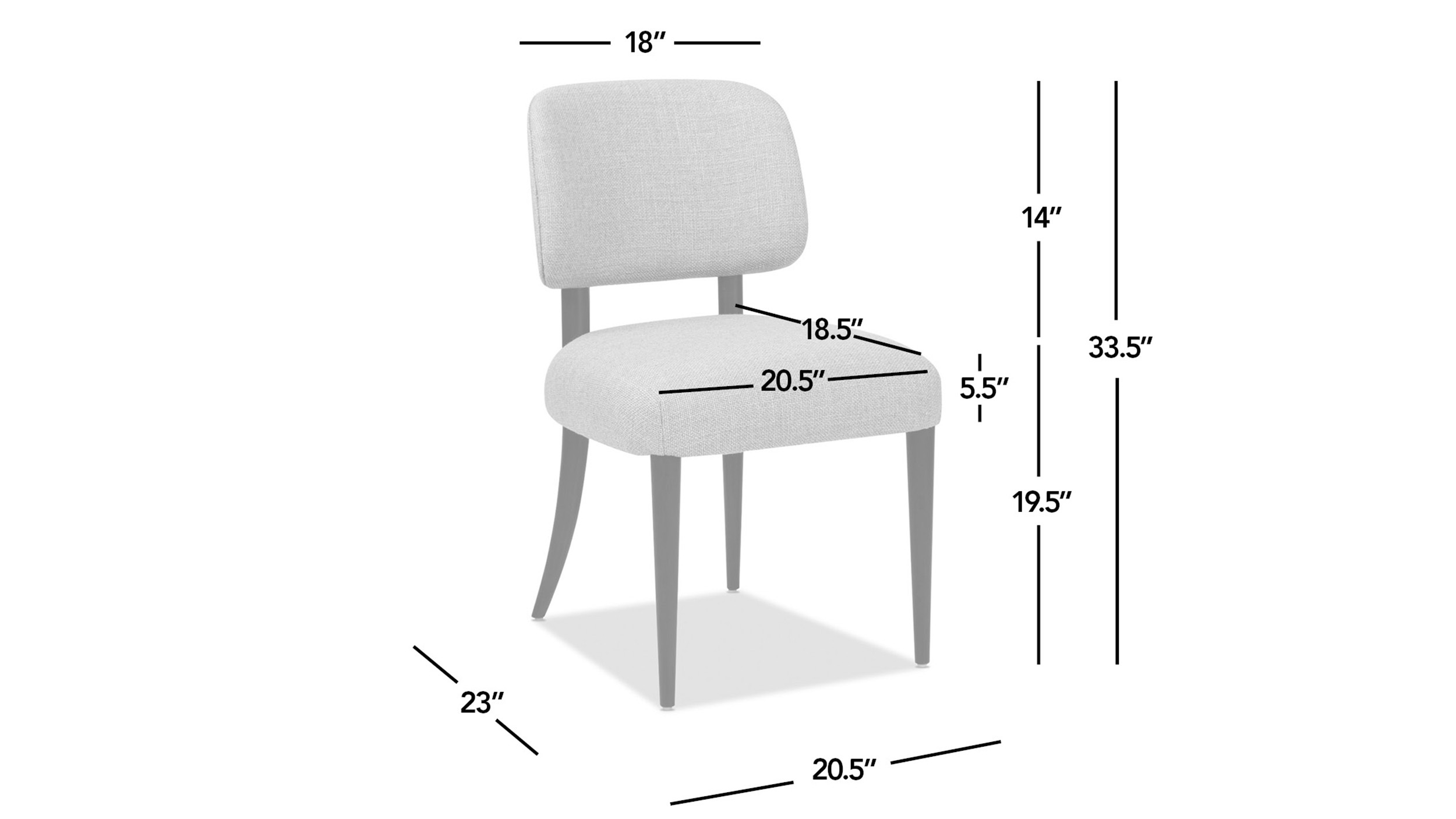 Harriet Split Back Upholstered Dining Side Chair, Set of 2, Merino