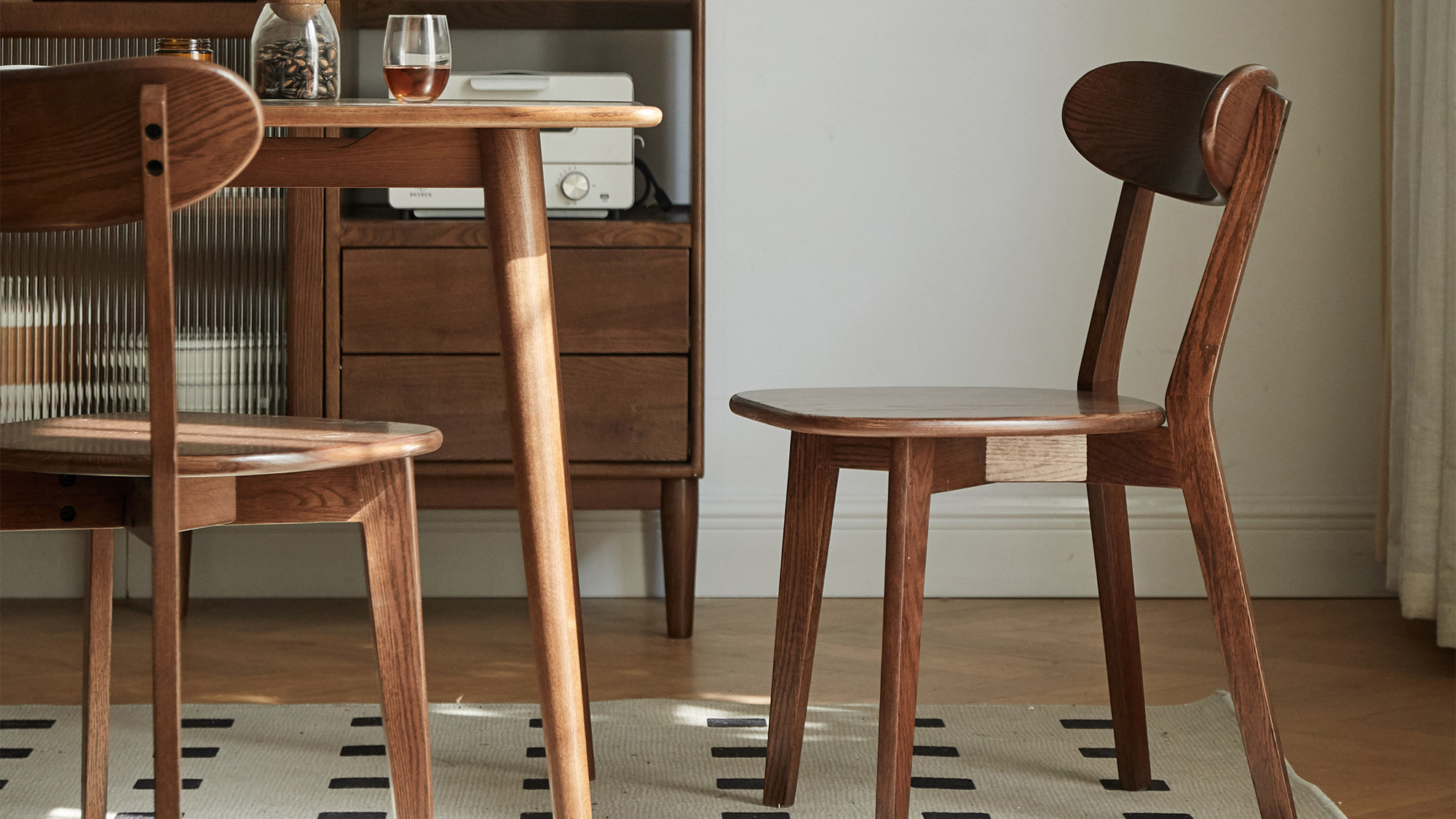 Remi Natural FAS Grade Oak Wooden Dining Chair, Walnut Finish
