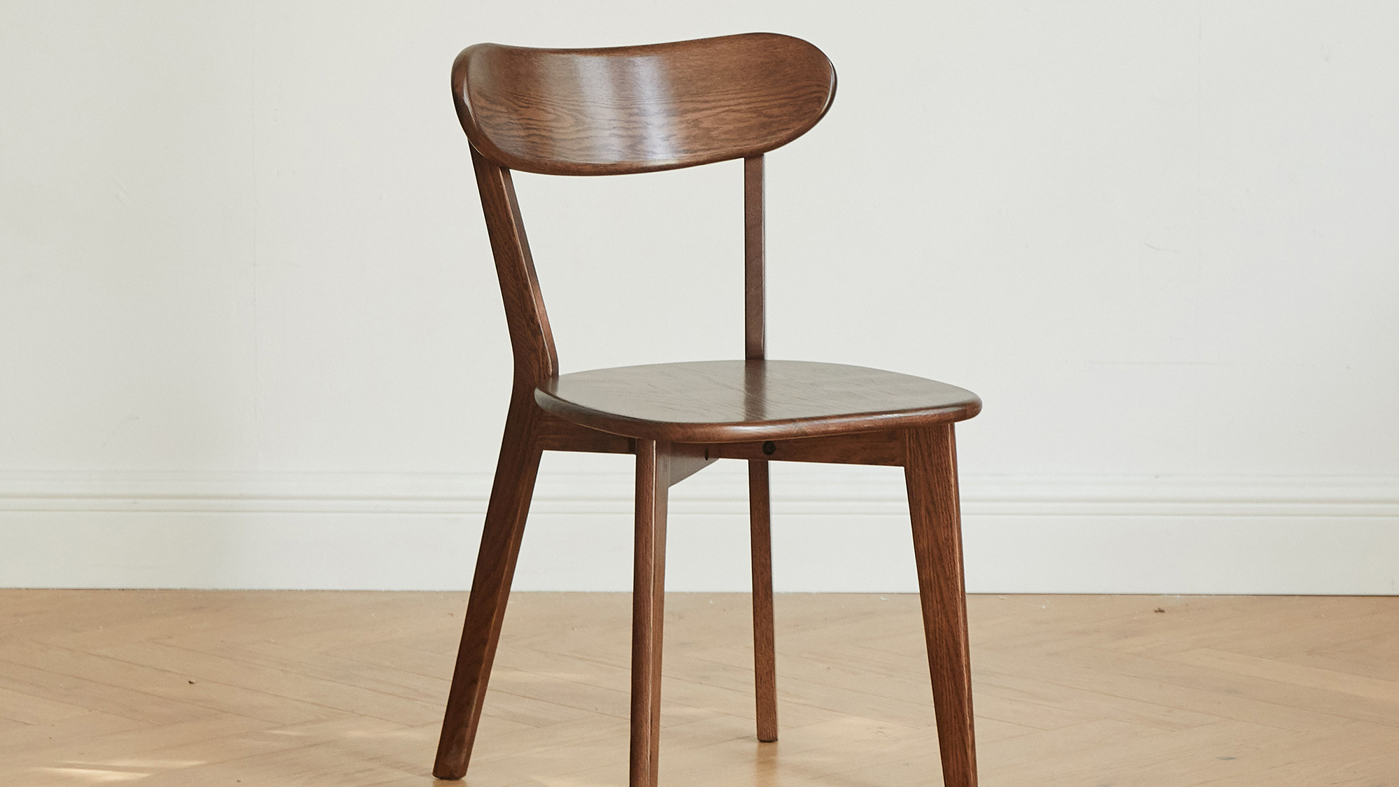 Remi Natural FAS Grade Oak Wooden Dining Chair, Walnut Finish