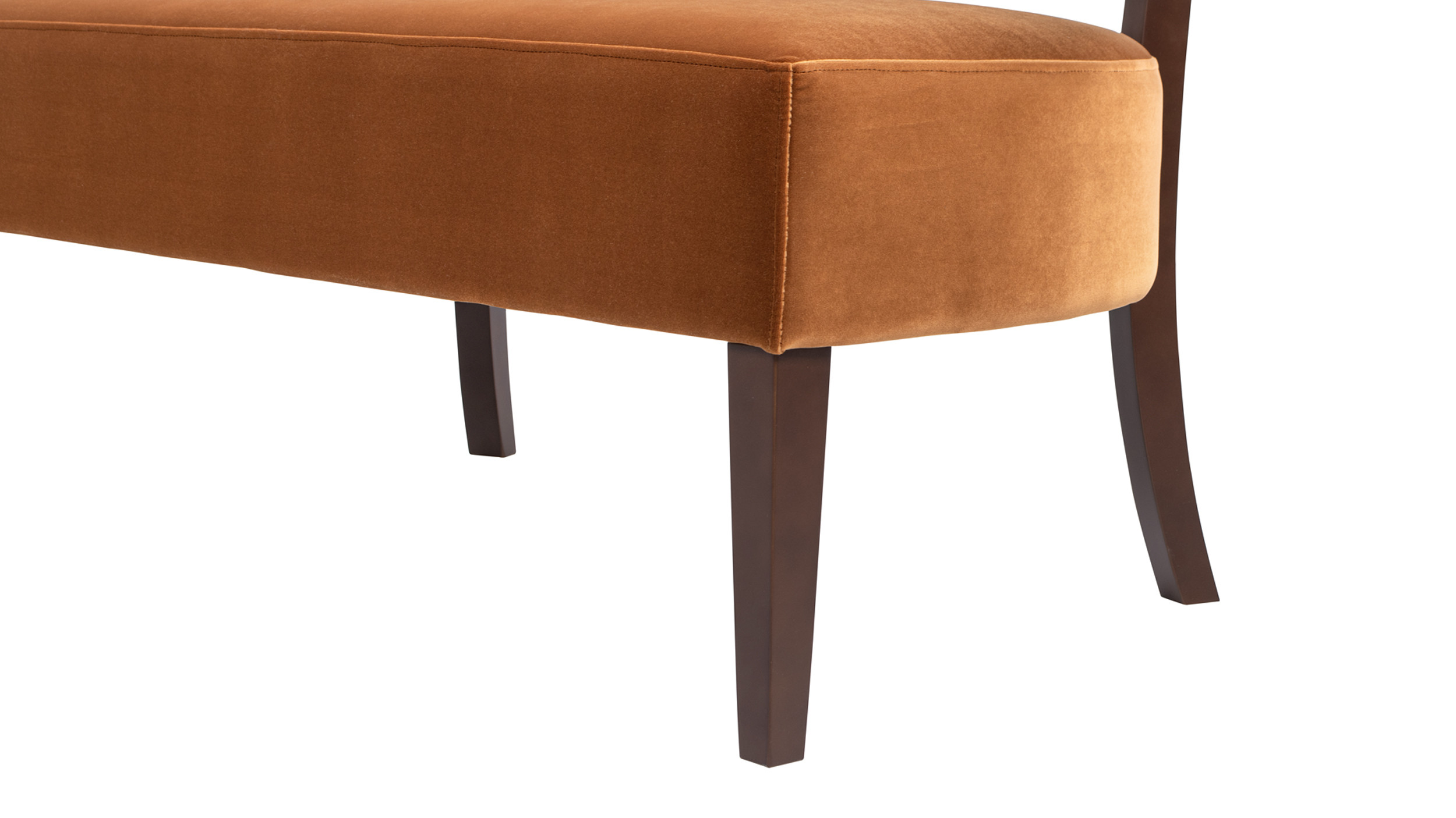 Jared Tufted Bench Settee, Burnt Orange - Jennifer Taylor Home