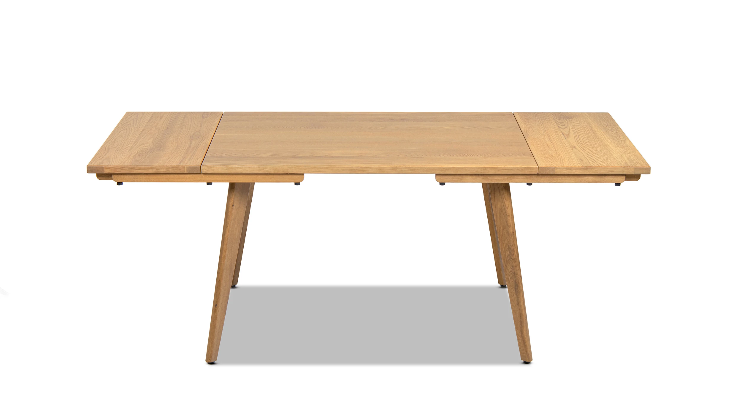 Capri 47-78.5" Solid Red Oak Wood 4-6 Seat Extendable Leaf Dining Table, Natural Brown