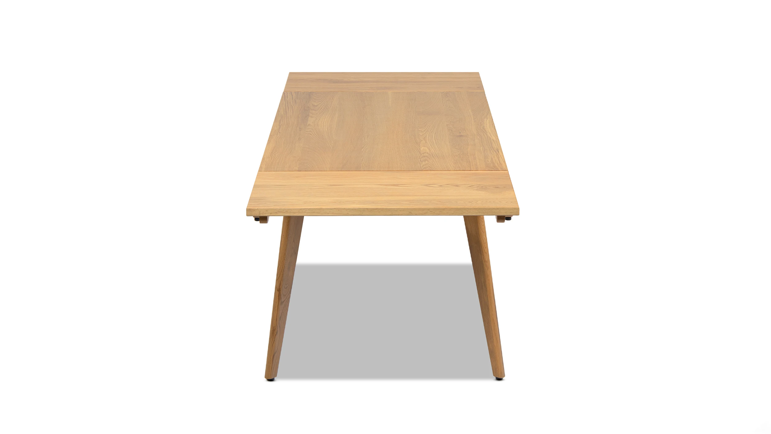 Capri 47-78.5" Solid Red Oak Wood 4-6 Seat Extendable Leaf Dining Table, Natural Brown