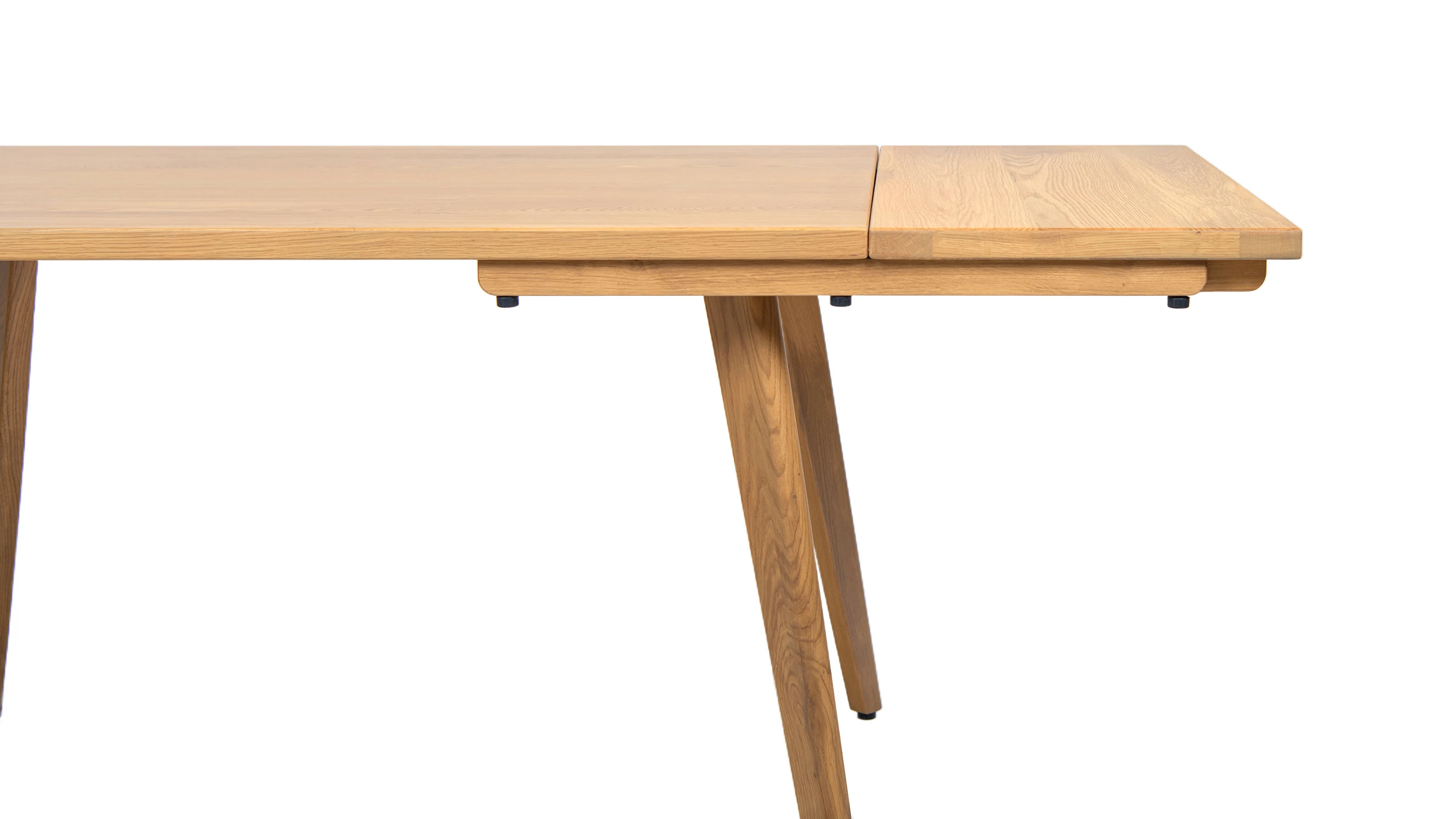 Capri 47-78.5" Solid Red Oak Wood 4-6 Seat Extendable Leaf Dining Table, Natural Brown