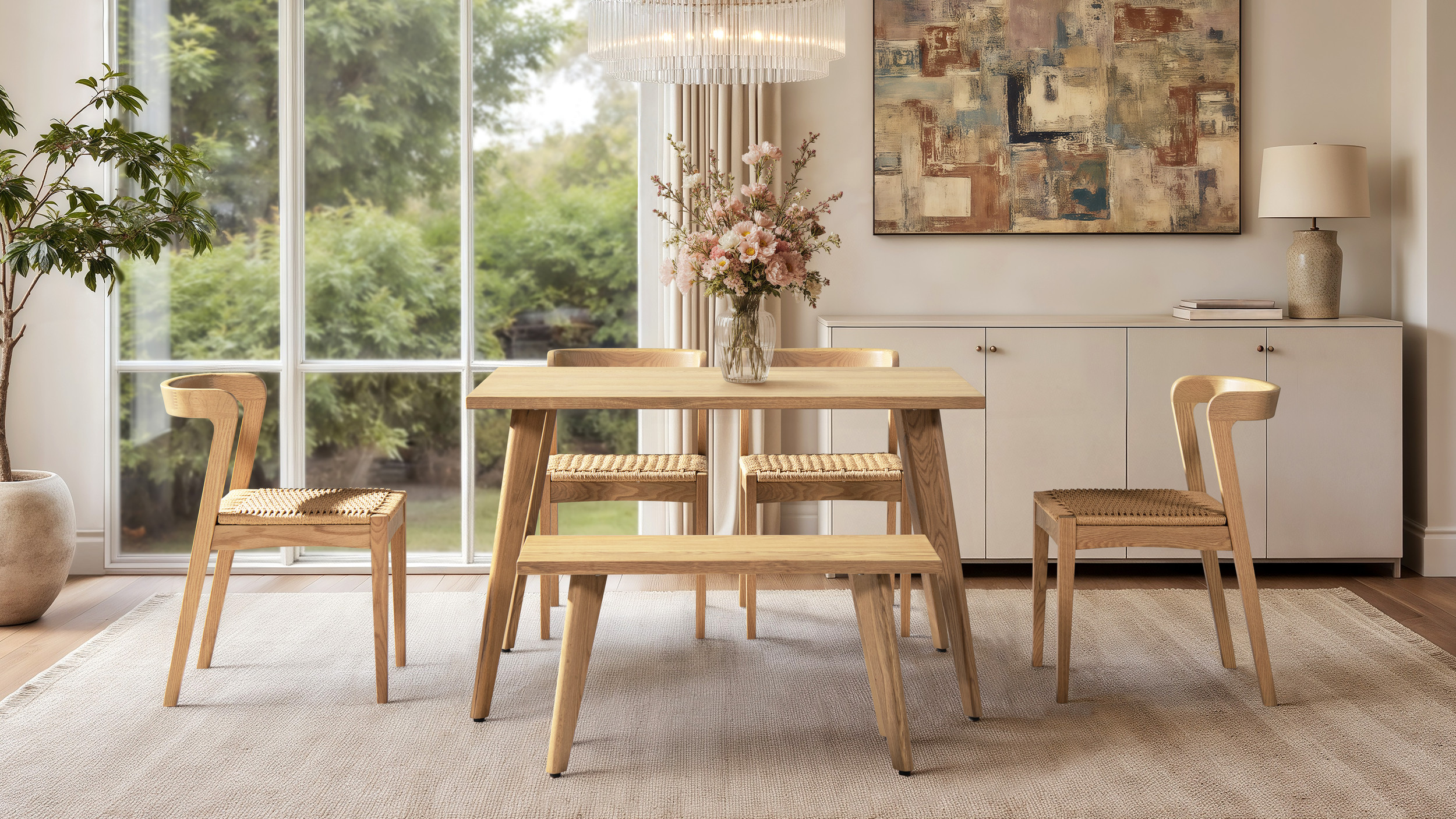 【配送不可】DOERI COUNTER TABLE(oak) & CHAIR Capri 59-90.5