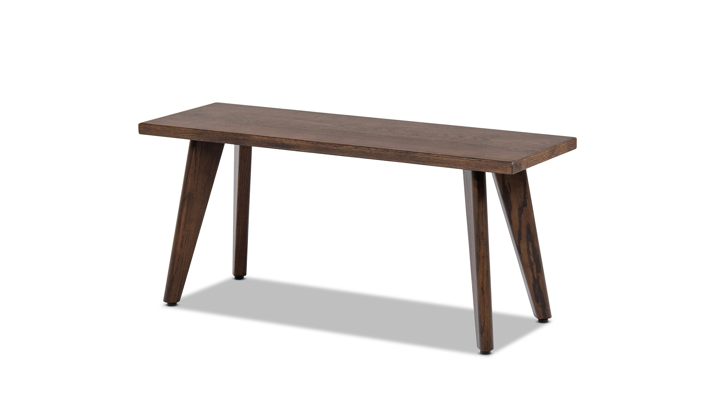 Capri 41.5" Solid Red Oak Wood Bench, Dark Brown