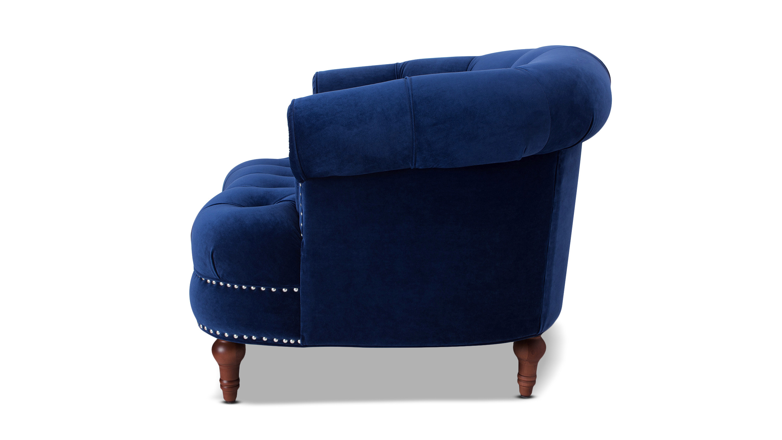 La Rosa Victorian Tufted Upholstered Accent Chair, Navy Blue