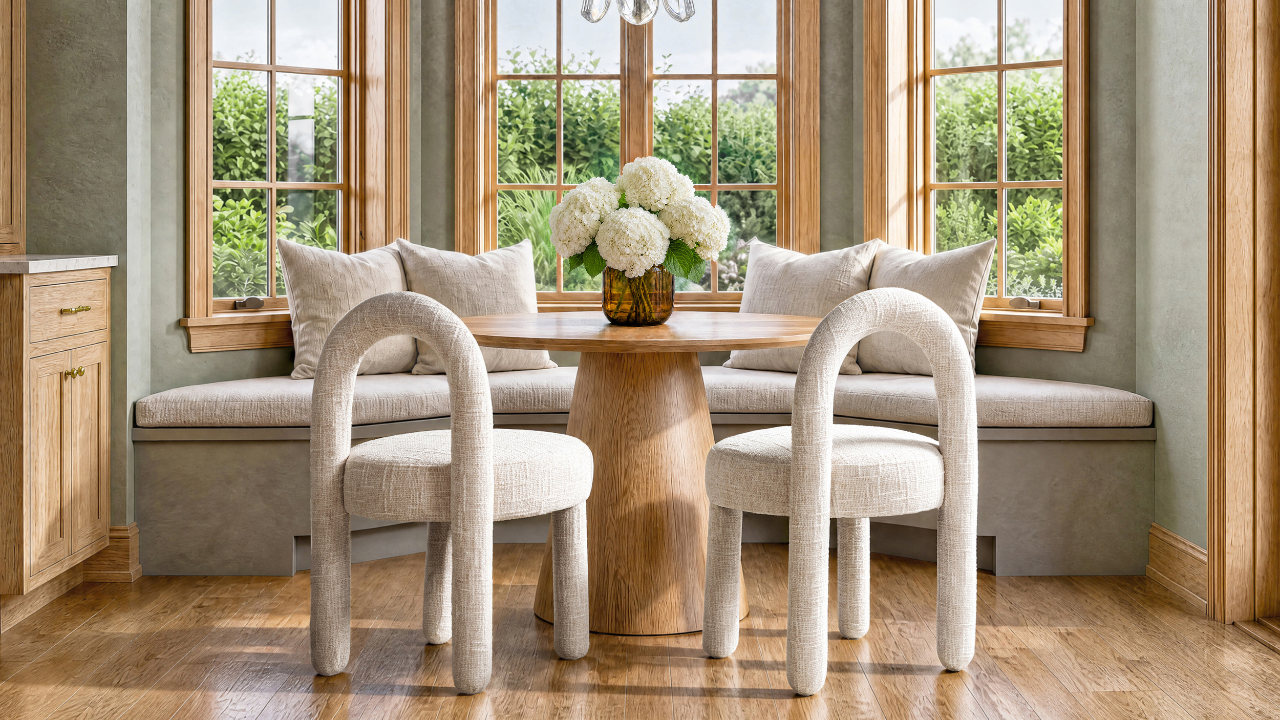 Penny Round Arched Fully Upholstered Dining Side Chair, Set of 2