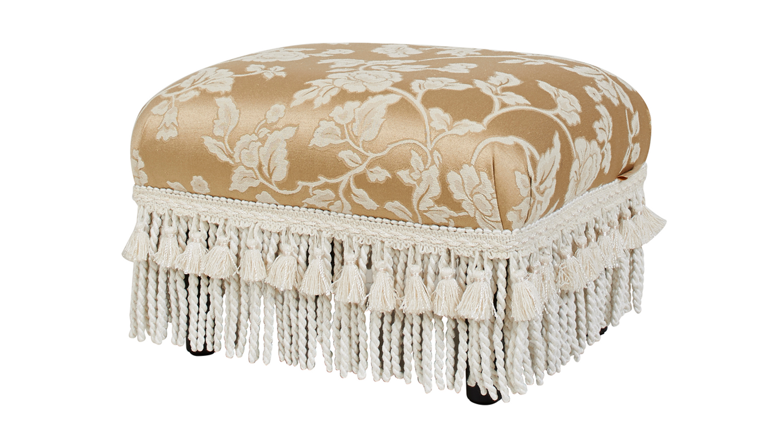 Fiona Traditional Decorative Footstool Floral Neutral Jennifer