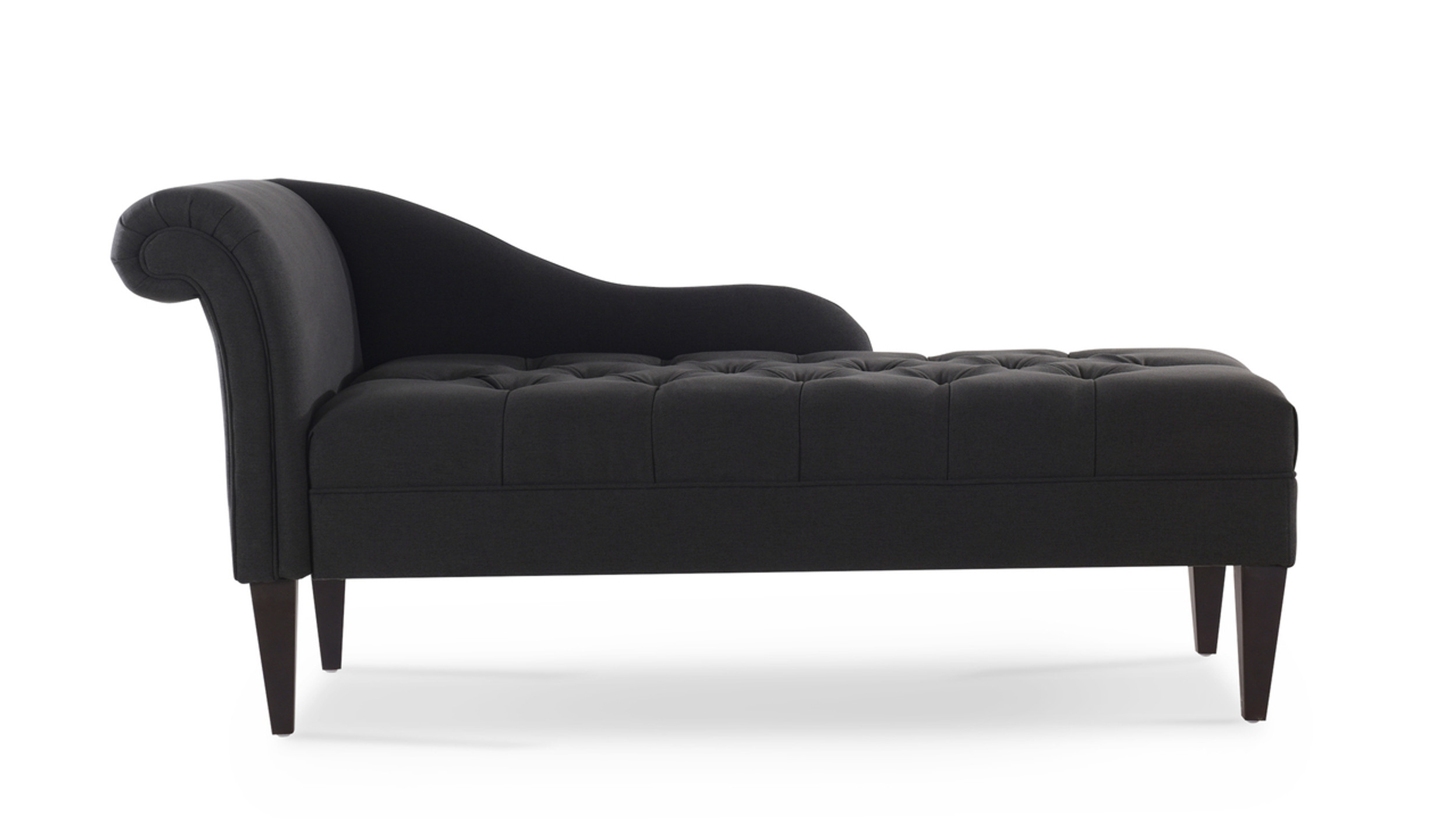 Harrison Tufted Chaise Lounge Jet Black Jennifer Taylor Home