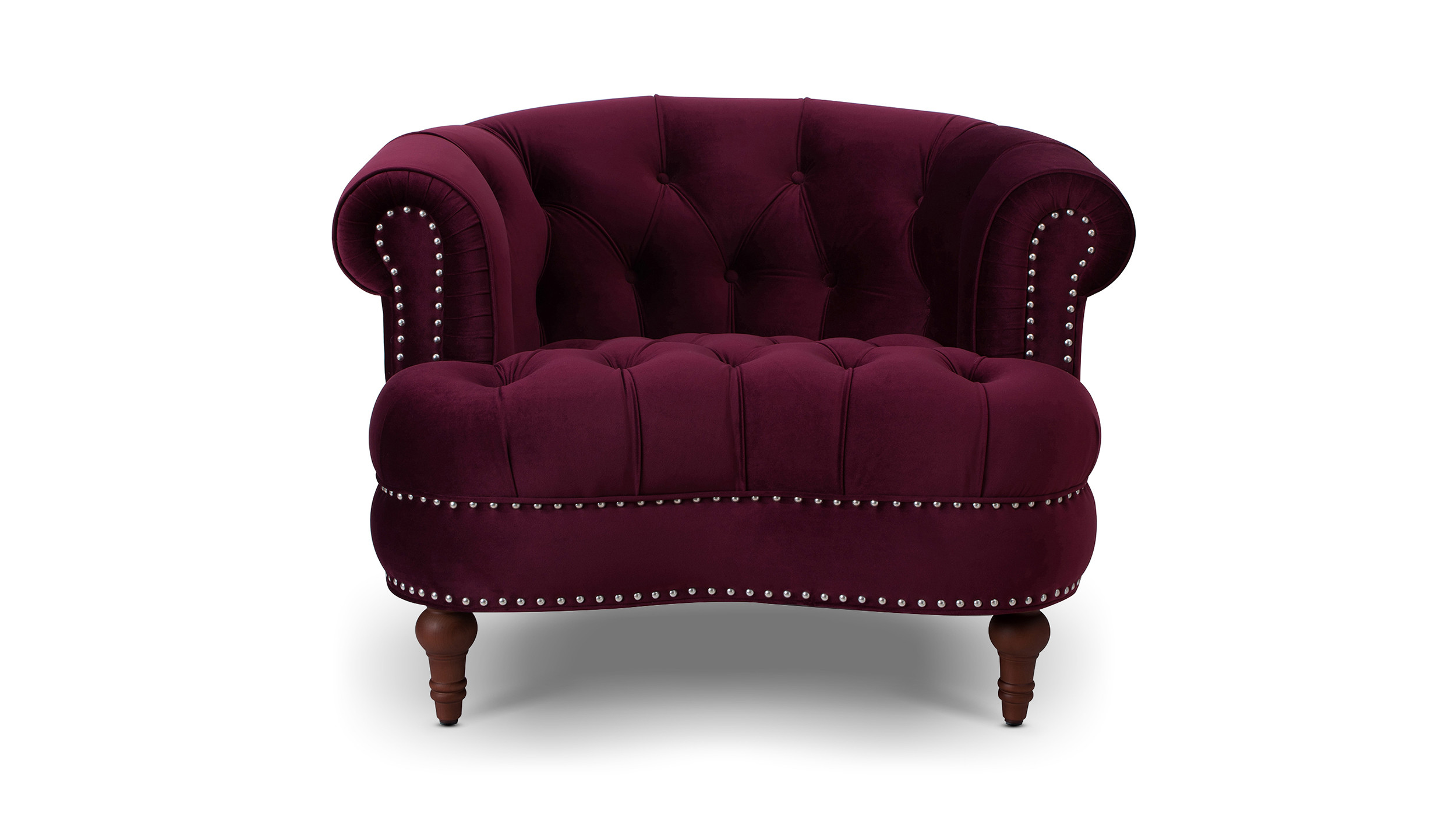 La Rosa Victorian Tufted Upholstered Accent Chair, Burgundy Jennifer