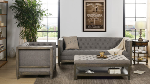 Sylvan Tuxedo Sofa, Wood Base, Dark Heathered Grey 2