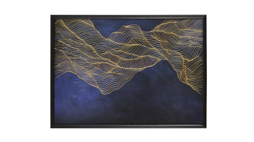 Abstract Waves Solid Wood Frame Wall Art, 54”x 34” 1