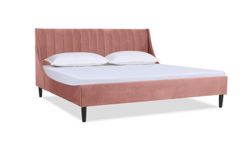 Aspen Upholstered Platform Bed, King, Ash Rose 1