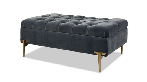 Estelle Upholstered Storage Bench Cocktail Ottoman, Steel Gray 1