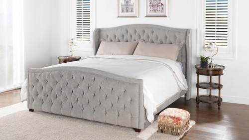 Marcella Upholstered Bed, California King, Silver Grey 2