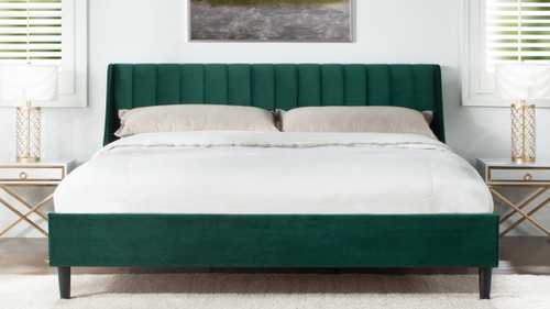 Aspen Upholstered Platform Bed, California King, Evergreen 2