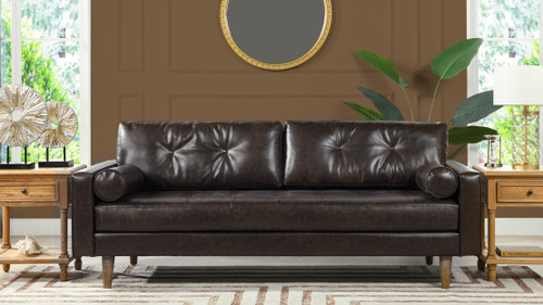 Nicholas 83.5" Mid-Century Modern Sofa, Vintage Brown 2